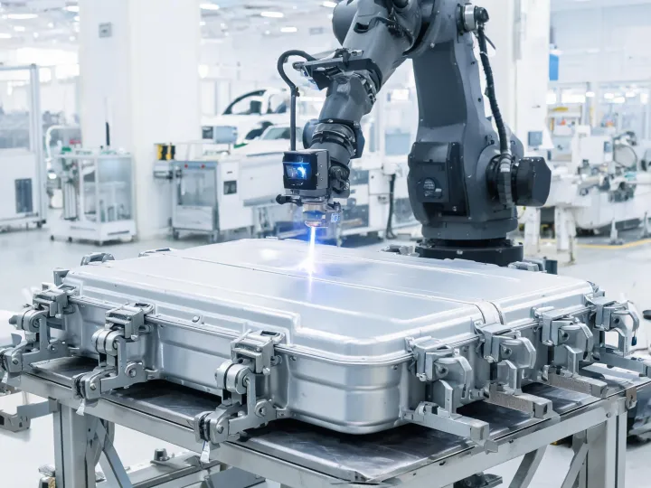 Laser welding an EV battery enclosure seam